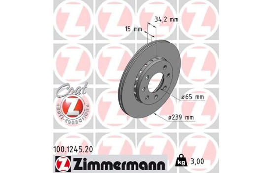 Brake Disc COAT Z 100.1245.20 Zimmermann