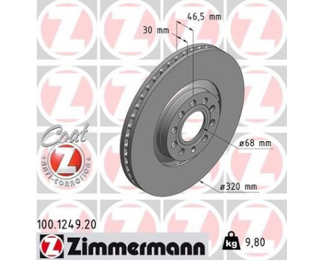 Brake Disc COAT Z 100.1249.20 Zimmermann