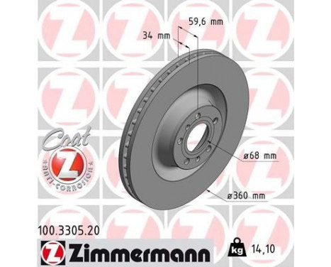 Brake Disc COAT Z 100.3305.20 Zimmermann