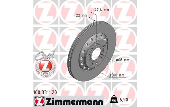 Brake Disc COAT Z 100.3311.20 Zimmermann