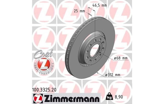 Brake Disc COAT Z 100.3325.20 Zimmermann