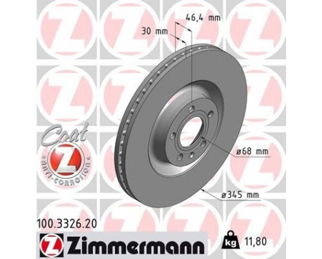 Brake Disc COAT Z 100.3326.20 Zimmermann