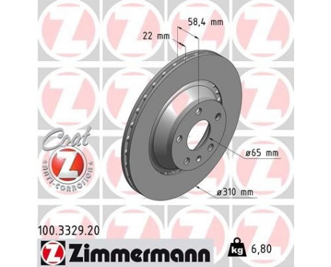 Brake Disc COAT Z 100.3329.20 Zimmermann
