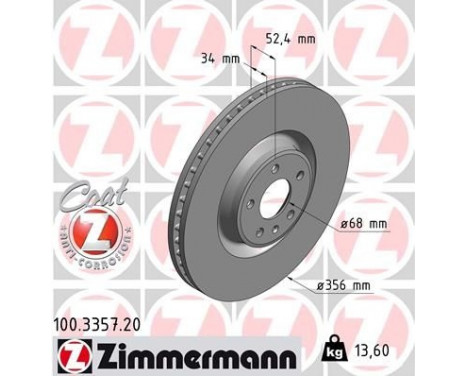 Brake Disc COAT Z 100.3357.20 Zimmermann