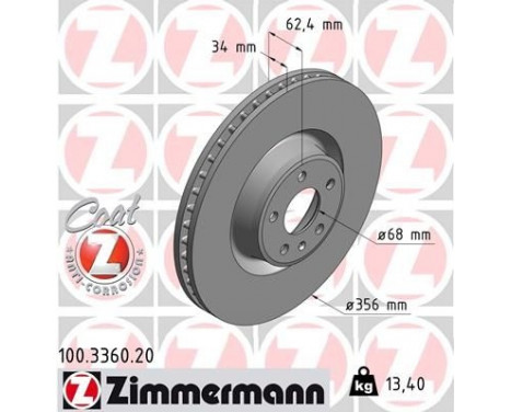 Brake Disc COAT Z 100.3360.20 Zimmermann