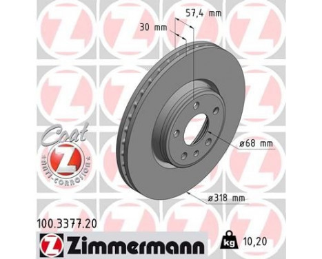 Brake Disc COAT Z 100.3377.20 Zimmermann