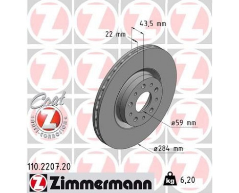 Brake Disc COAT Z 110.2207.20 Zimmermann