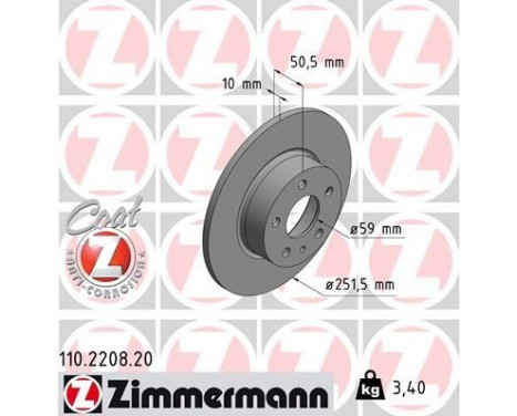 Brake Disc COAT Z 110.2208.20 Zimmermann