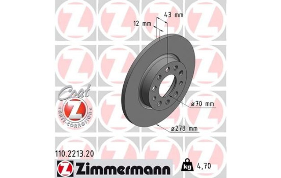 Brake Disc COAT Z 110.2213.20 Zimmermann