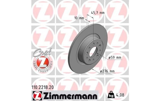 Brake Disc COAT Z 110.2218.20 Zimmermann