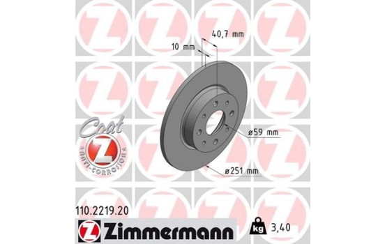Brake Disc COAT Z 110.2219.20 Zimmermann