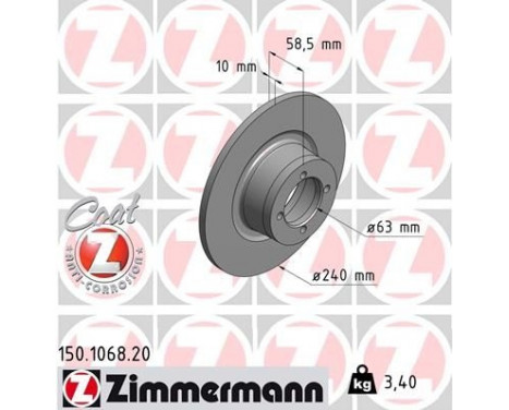 Brake Disc COAT Z 150.1068.20 Zimmermann