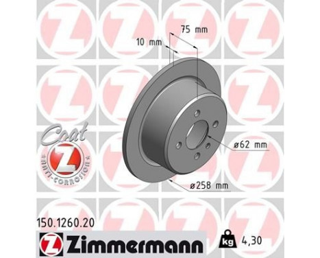 Brake Disc COAT Z 150.1260.20 Zimmermann
