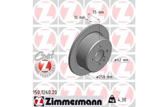 Brake Disc COAT Z 150.1260.20 Zimmermann