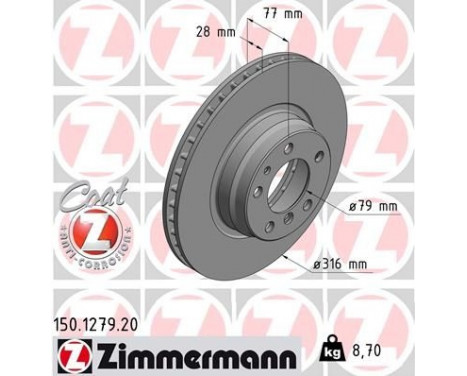 Brake Disc COAT Z 150.1279.20 Zimmermann