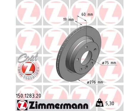 Brake Disc COAT Z 150.1283.20 Zimmermann