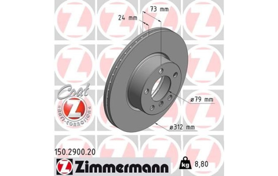 Brake Disc COAT Z 150.2900.20 Zimmermann
