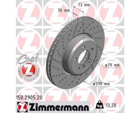 Brake Disc COAT Z 150.2905.20 Zimmermann, Image 2