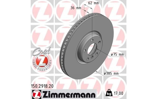 Brake Disc COAT Z 150.2918.20 Zimmermann