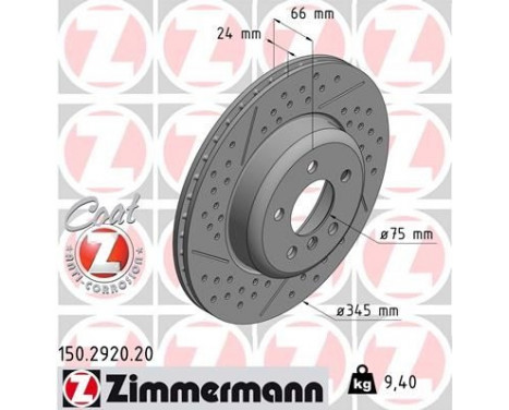 Brake Disc COAT Z 150.2920.20 Zimmermann, Image 2