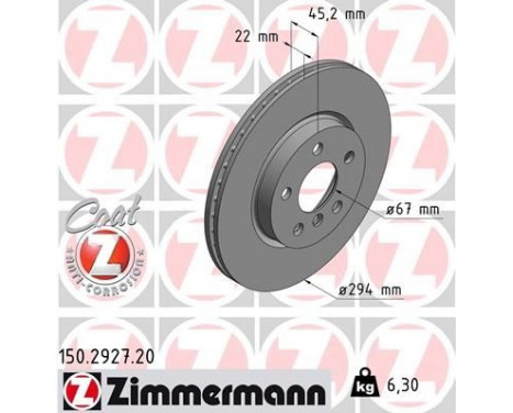 Brake Disc COAT Z 150.2927.20 Zimmermann
