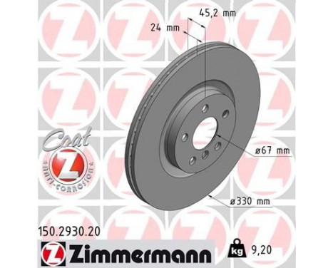 Brake Disc COAT Z 150.2930.20 Zimmermann
