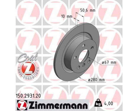 Brake Disc COAT Z 150.2931.20 Zimmermann