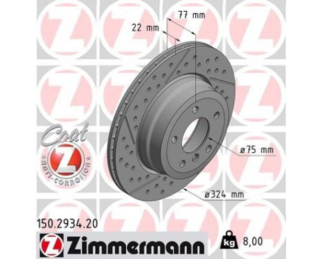 Brake Disc COAT Z 150.2934.20 Zimmermann, Image 2