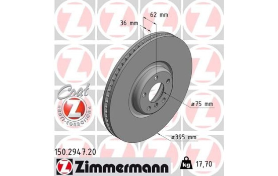 Brake Disc COAT Z 150.2947.20 Zimmermann