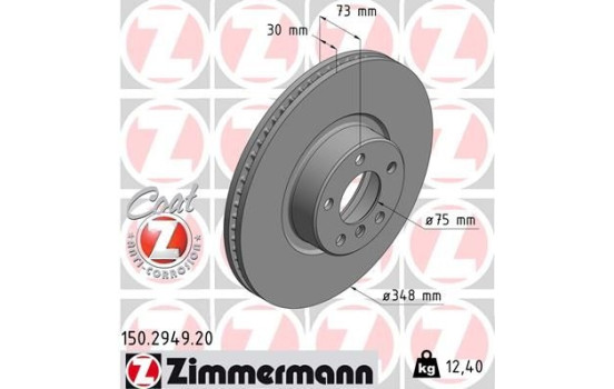 Brake Disc COAT Z 150.2949.20 Zimmermann