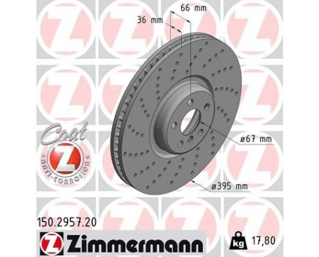 Brake Disc COAT Z 150.2957.20 Zimmermann