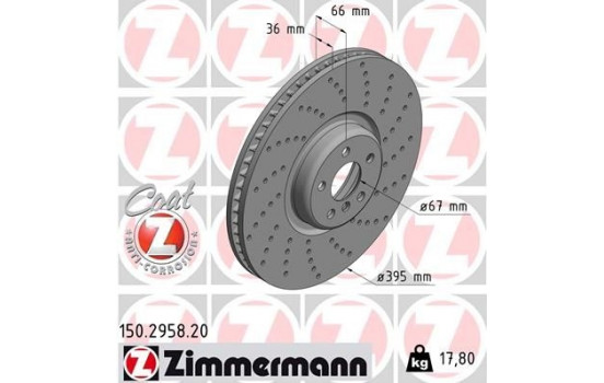 Brake Disc COAT Z 150.2958.20 Zimmermann