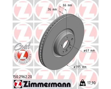 Brake Disc COAT Z 150.2962.20 Zimmermann