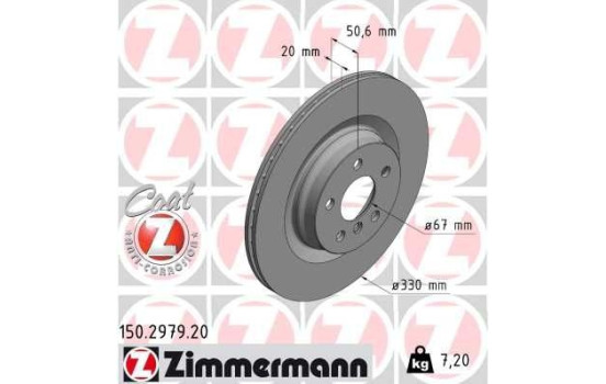 Brake disc COAT Z 150.2979.20 Zimmermann