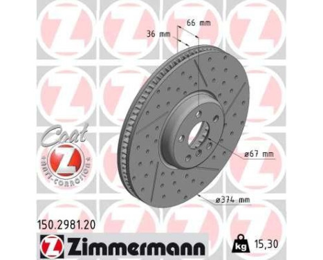 Brake disc COAT Z 150.2981.20 Zimmermann