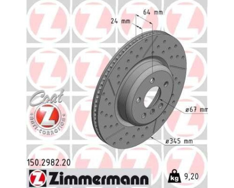 Brake disc COAT Z 150.2982.20 Zimmermann