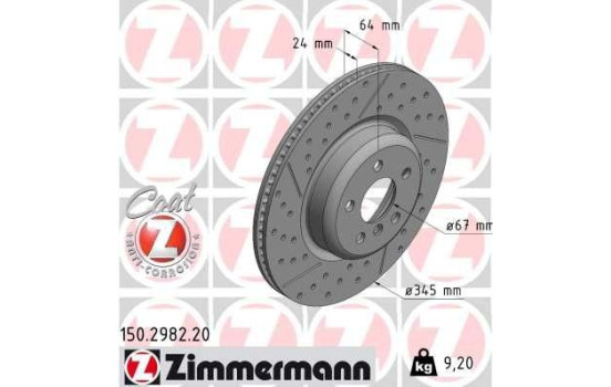 Brake disc COAT Z 150.2982.20 Zimmermann
