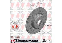 Brake disc COAT Z 150.2983.20 Zimmermann