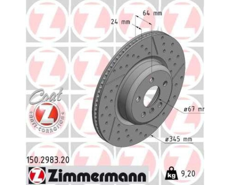 Brake disc COAT Z 150.2983.20 Zimmermann