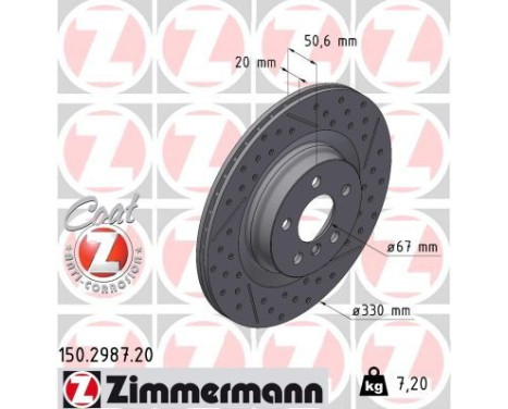 Brake disc COAT Z 150.2987.20 Zimmermann
