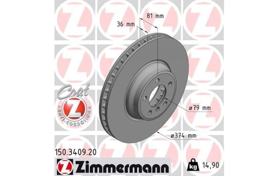 Brake Disc COAT Z 150.3409.20 Zimmermann