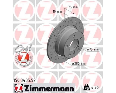 Brake Disc COAT Z 150.3435.52 Zimmermann, Image 2