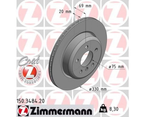 Brake Disc COAT Z 150.3484.20 Zimmermann, Image 2