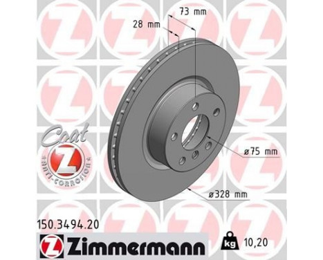 Brake Disc COAT Z 150.3494.20 Zimmermann