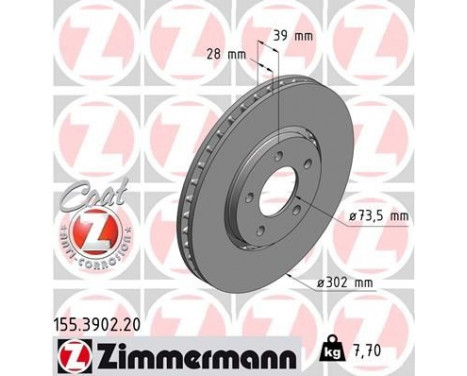 Brake Disc COAT Z 155.3902.20 Zimmermann