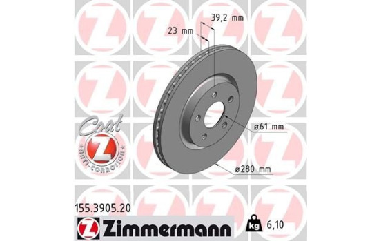 Brake Disc COAT Z 155.3905.20 Zimmermann