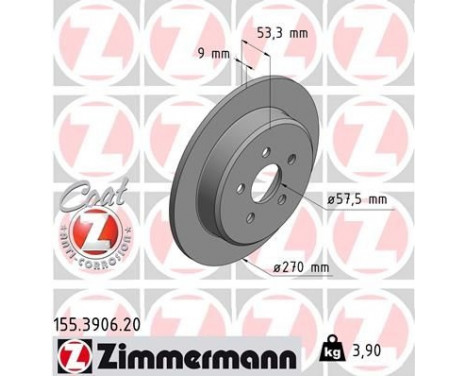 Brake Disc COAT Z 155.3906.20 Zimmermann