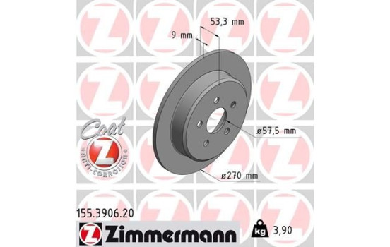 Brake Disc COAT Z 155.3906.20 Zimmermann
