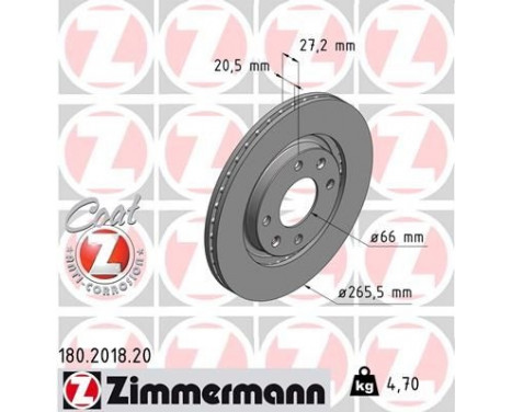 Brake Disc COAT Z 180.2018.20 Zimmermann, Image 2