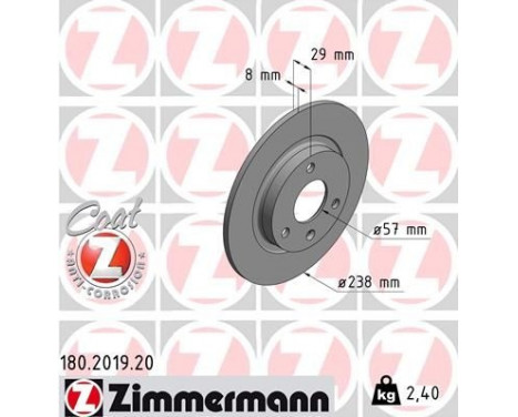 Brake Disc COAT Z 180.2019.20 Zimmermann